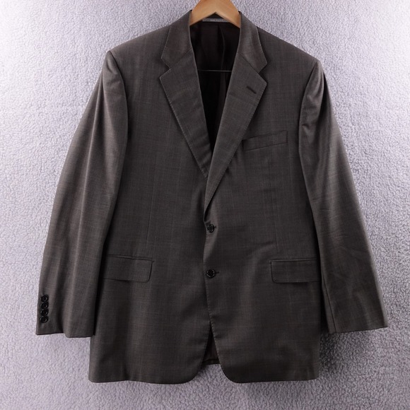 Loro Piana Hickey Freeman Men's Gray Wool Blazer Suit Jacket 46‎ Reg Made in USA